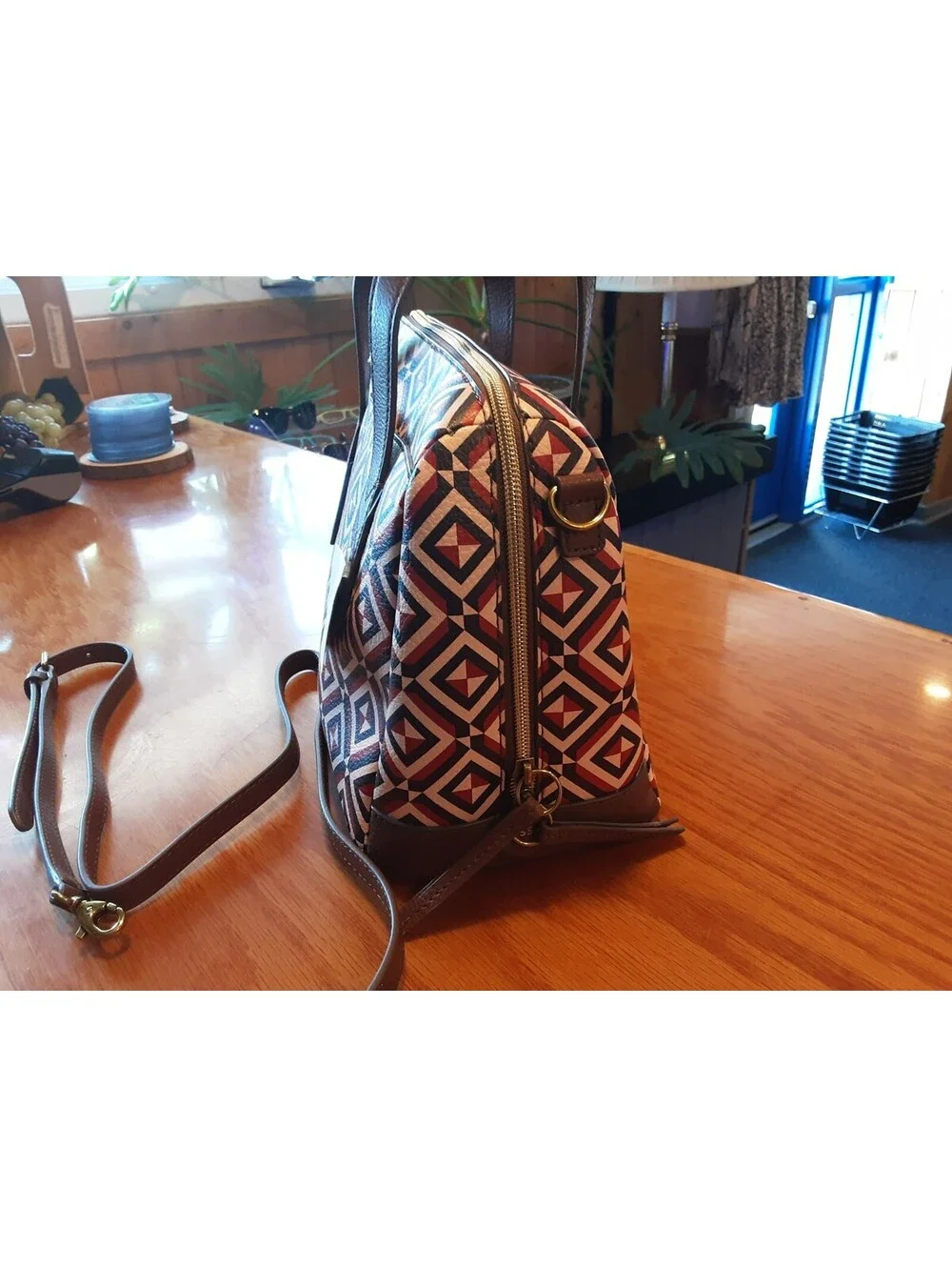 Fossil Purse (vintage) NWT Sydney Satchel Red Multi Colored